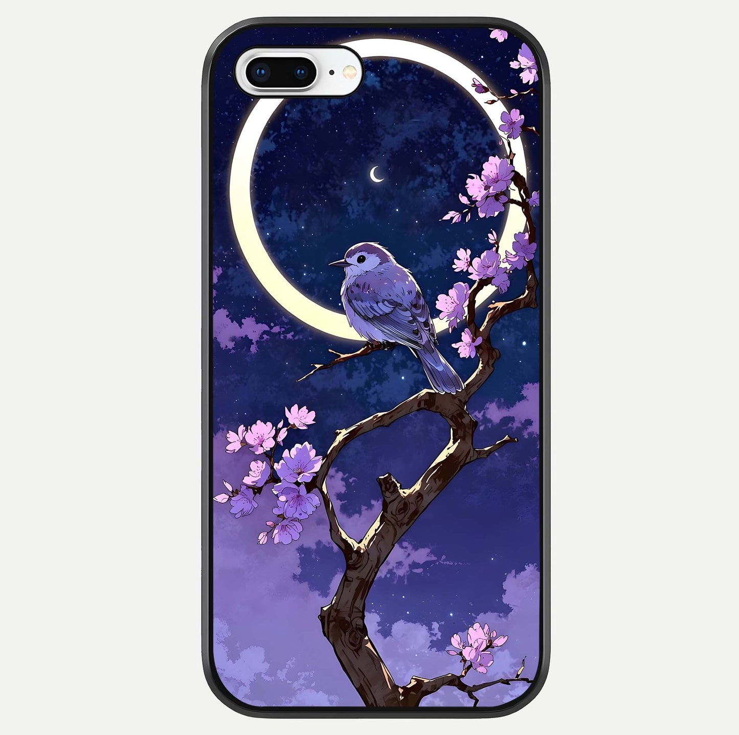 Celestial Bird Blossom Glass Case For iPhone 7 Plus by Custom World