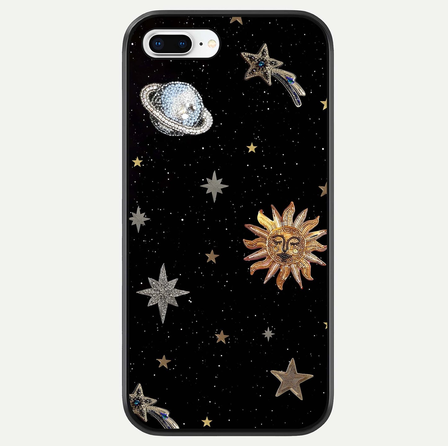 Celestial Moon With Stars Glass Case For iPhone 7 Plus by Custom World