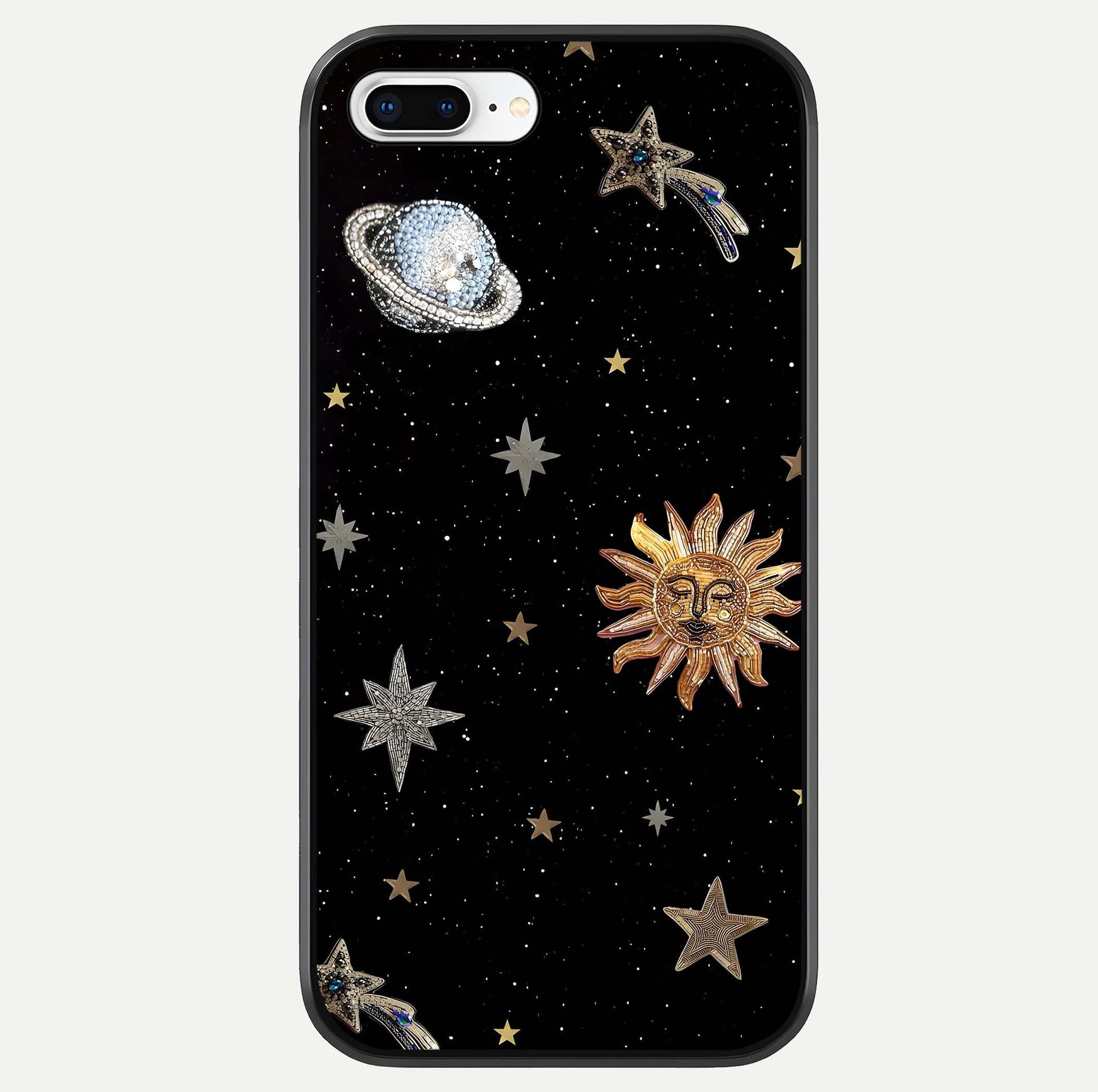 Celestial Moon With Stars Glass Case For iPhone 7 Plus by Custom World