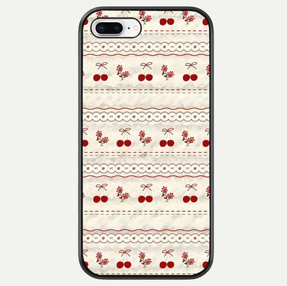 Cherry Bloom Charm Glass Case For iPhone 7 Plus by Custom World