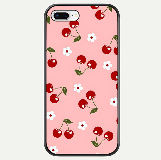 Cherry Love Mood Glass Case For iPhone 7 Plus by Custom World