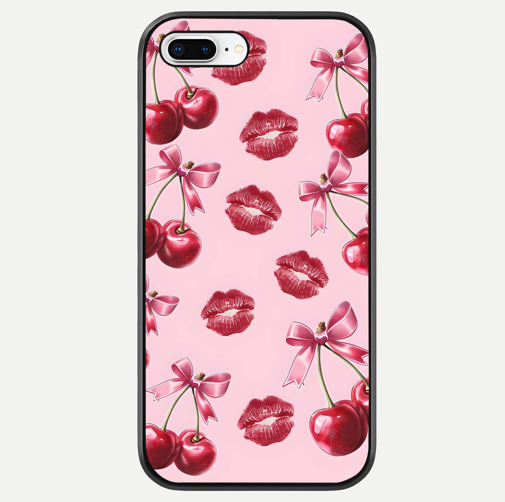 Cherry With Lips Glass Case For iPhone 7 Plus by Custom World