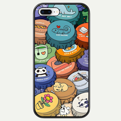 Coins Patterns Glass Case For iPhone 7 Plus by Custom World