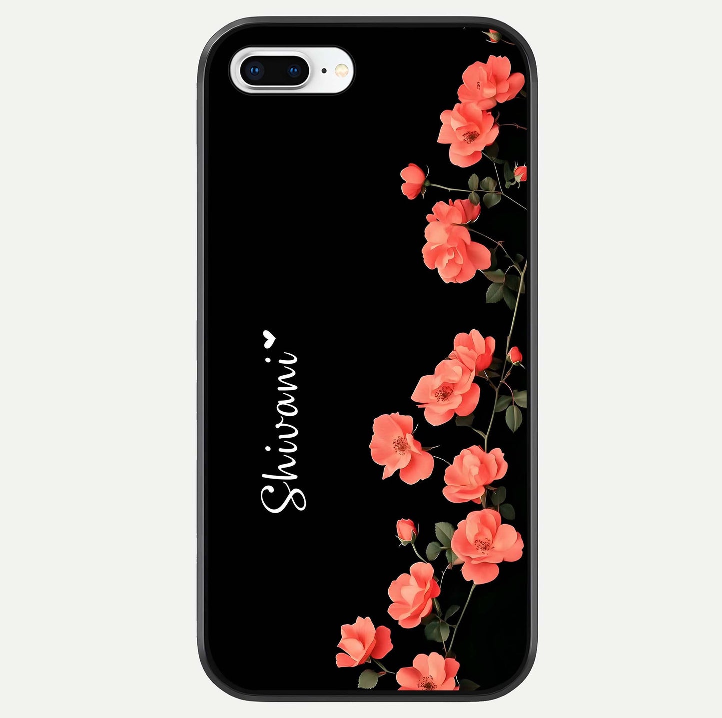 Crimson Bloom Grace Custom Name Glass Case For iPhone 7 Plus by Custom World