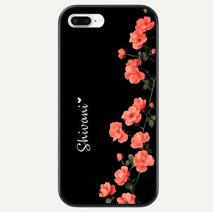 Crimson Bloom Grace Custom Name Glass Case For iPhone 7 Plus by Custom World