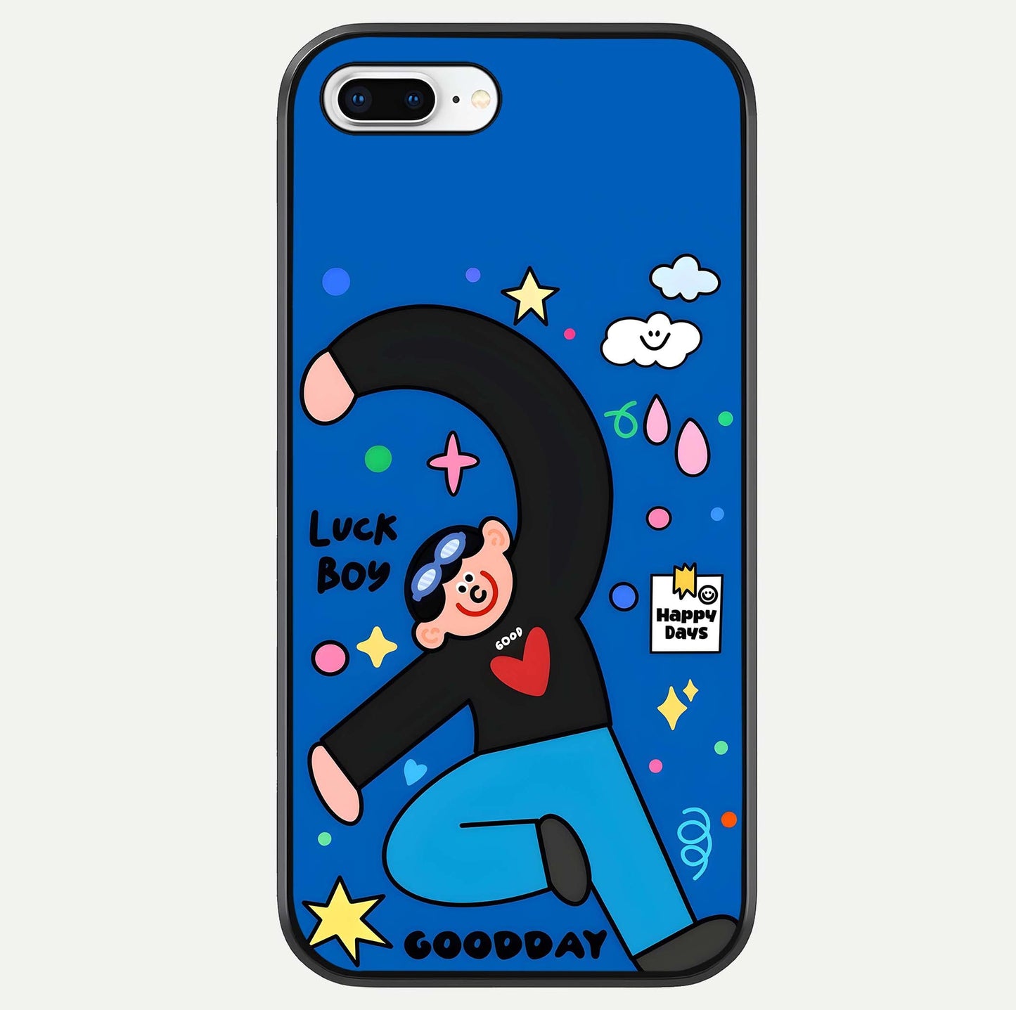 Happy Luck Vibe Glass Case For iPhone 7 Plus by Custom World