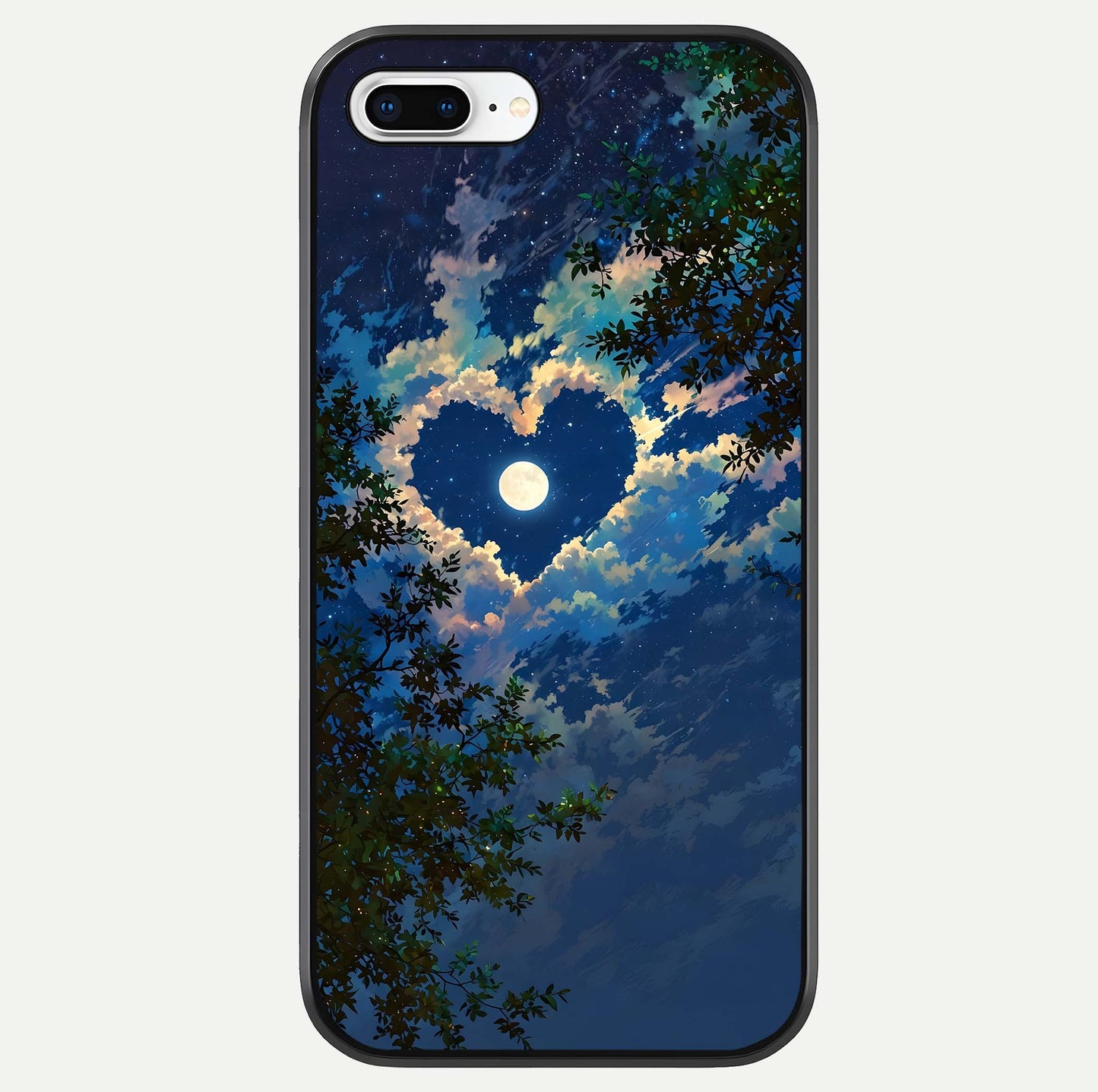 Heart With Moon Sky Glass Case For iPhone 7 Plus by Custom World