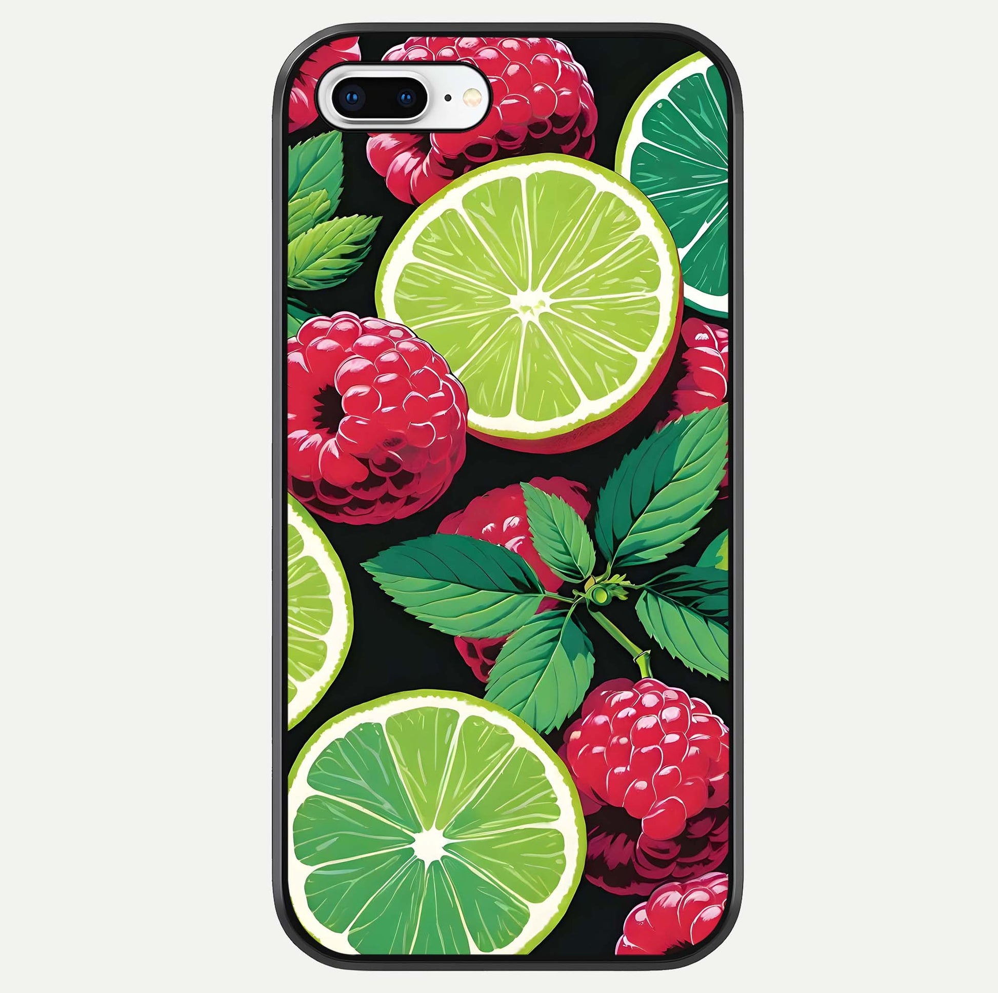 Lime & Raspberry Pattern Glass Case For iPhone 7 Plus by Custom World