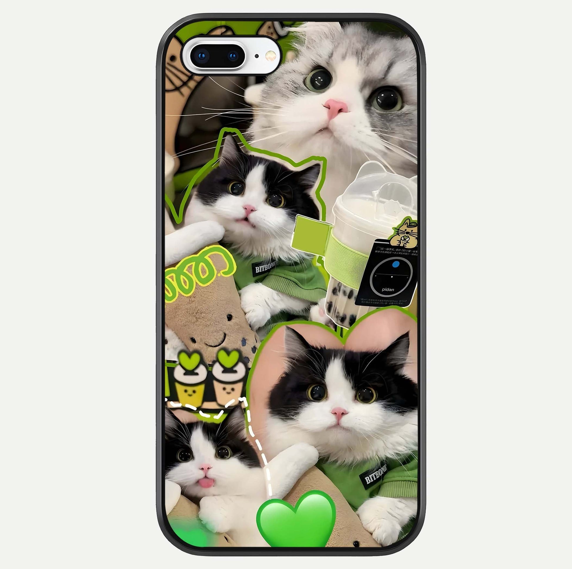 Matcha Cats Mood Glass Case For iPhone 7 Plus by Custom World