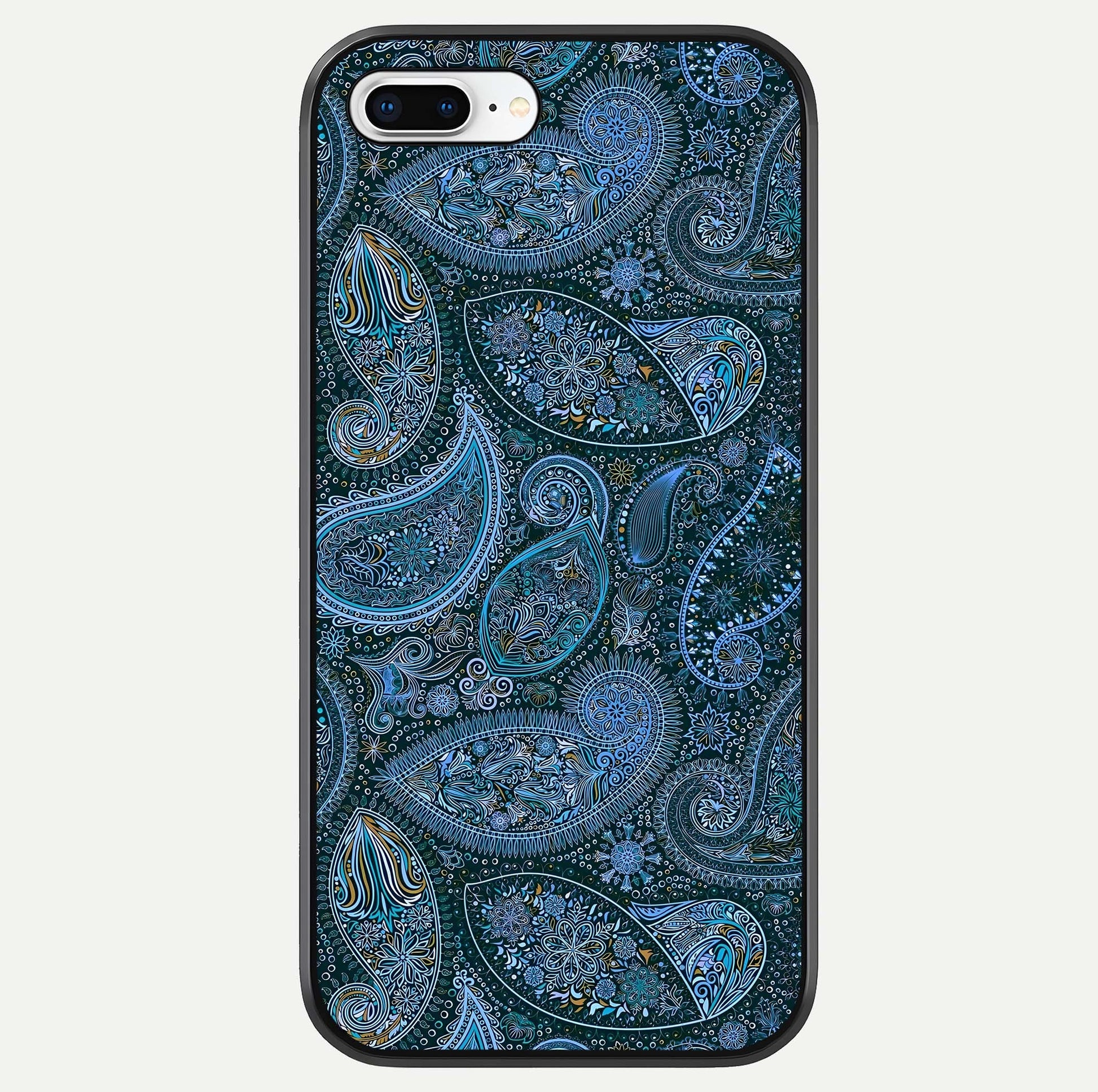 Midnight Paisley Glow Glass Case For iPhone 7 Plus by Custom World