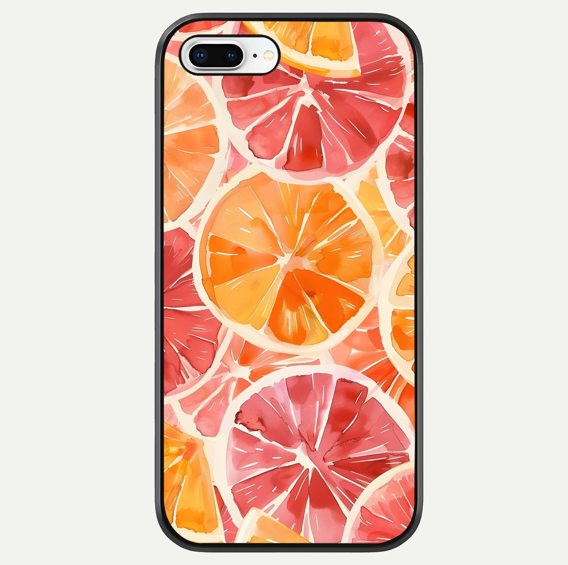 Orange Fruits Pattern Glass Case For iPhone 7 Plus by Custom World