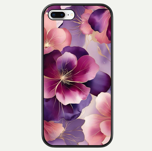 Pink Bouquet Florals Glass Case For iPhone 7 Plus by Custom World