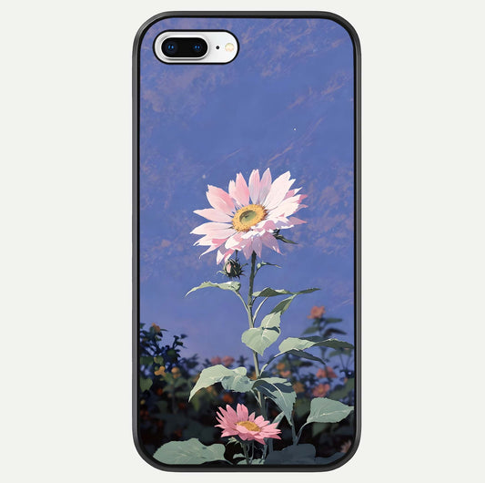 Pink Sunflower Glow Glass Case For iPhone 7 Plus by Custom World