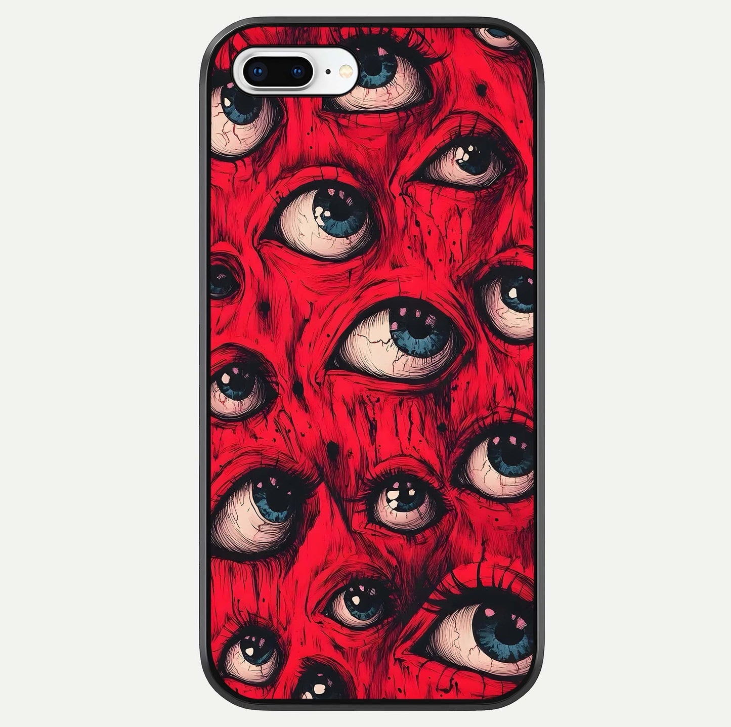 Red Eyes Pattern Glass Case For iPhone 7 Plus by Custom World