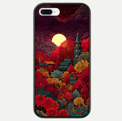 Scarlet Autumn Temple Glass Case For iPhone 7 Plus by Custom World