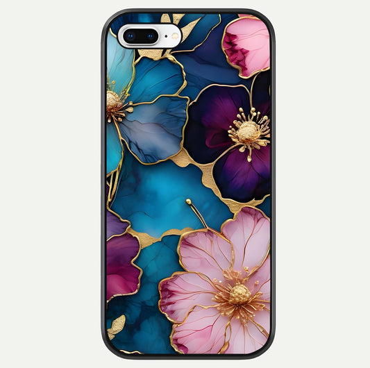 Sparkle Floral Glass Case For iPhone 7 Plus by Custom World