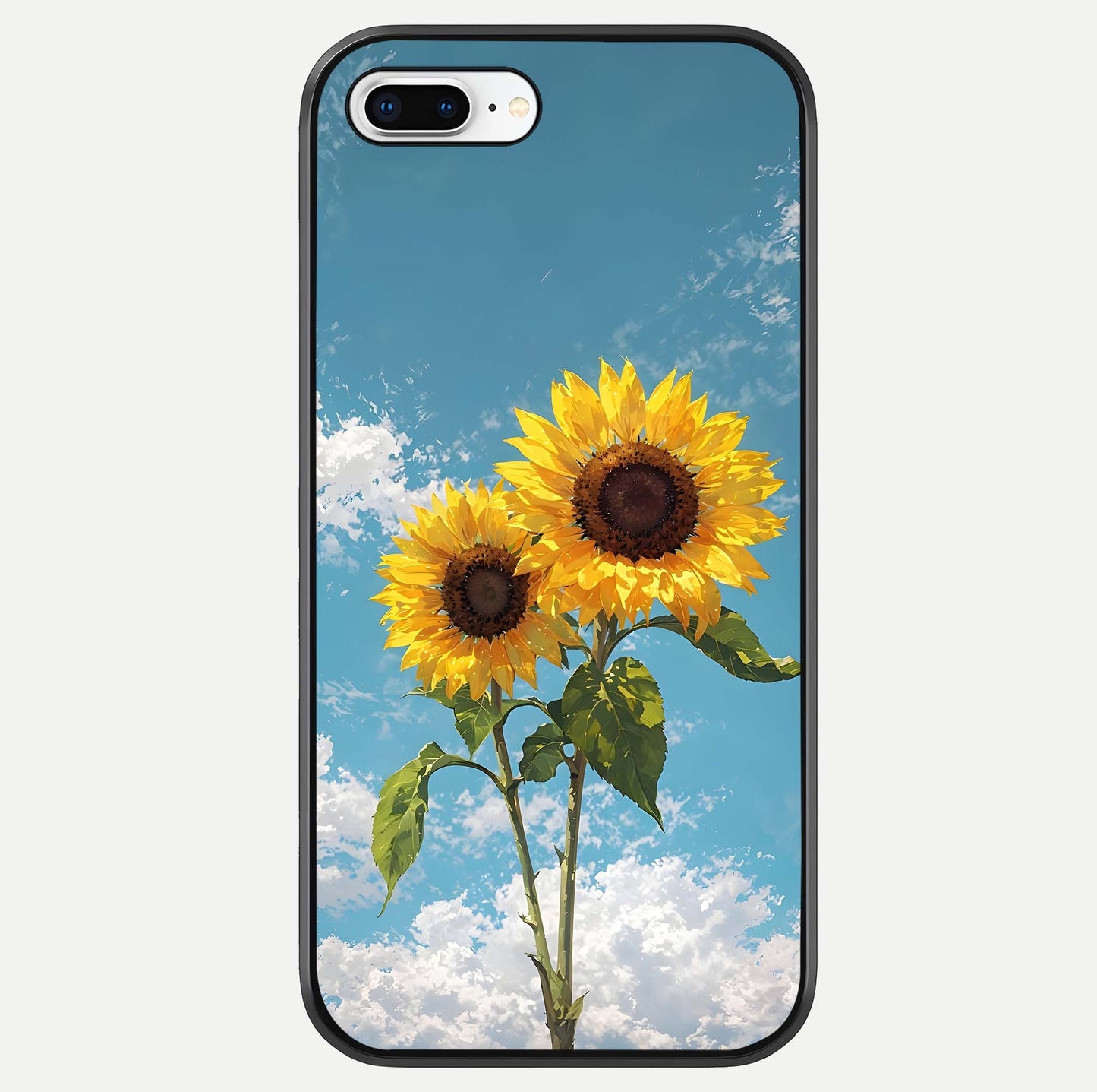 Sunflower Sky Bloom Glass Case For iPhone 7 Plus by Custom World