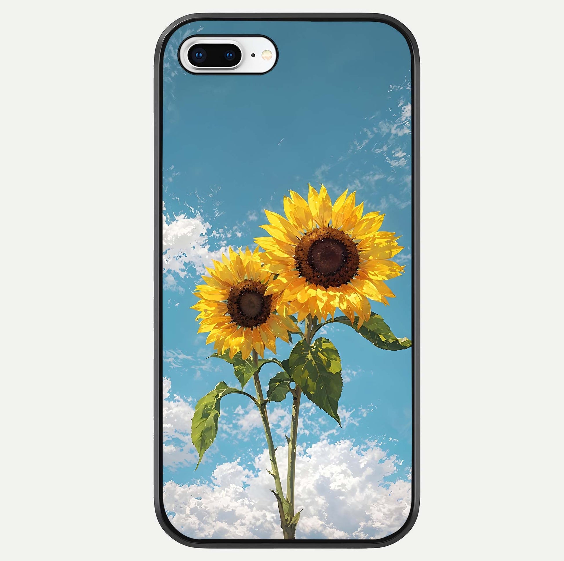 Sunflower Sky Bloom Glass Case For iPhone 7 Plus by Custom World