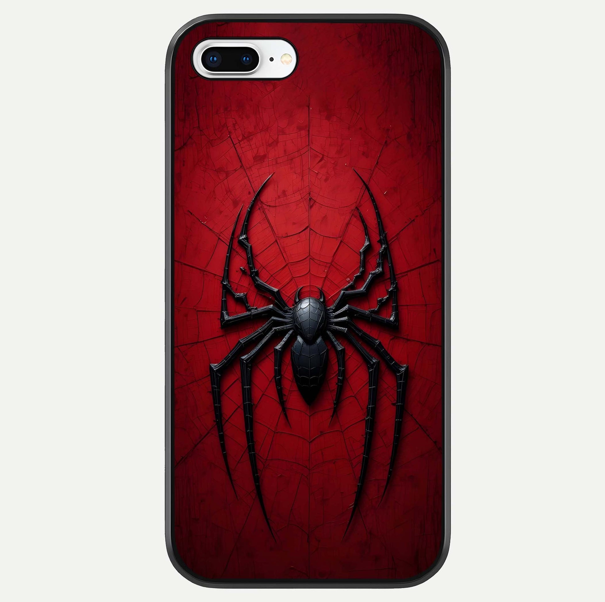 Superhero Web Emblem Glass Case For iPhone 7 Plus by Custom World