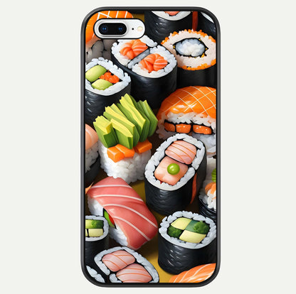 Sushi Food Pattern Glass Case For iPhone 7 Plus by Custom World