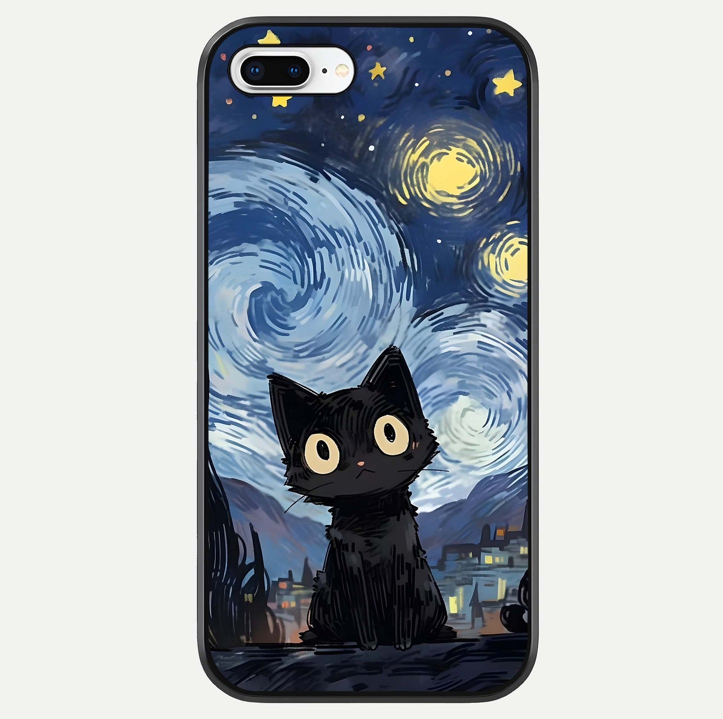 Van Gogh Cat Glass Case For iPhone 7 Plus by Custom World