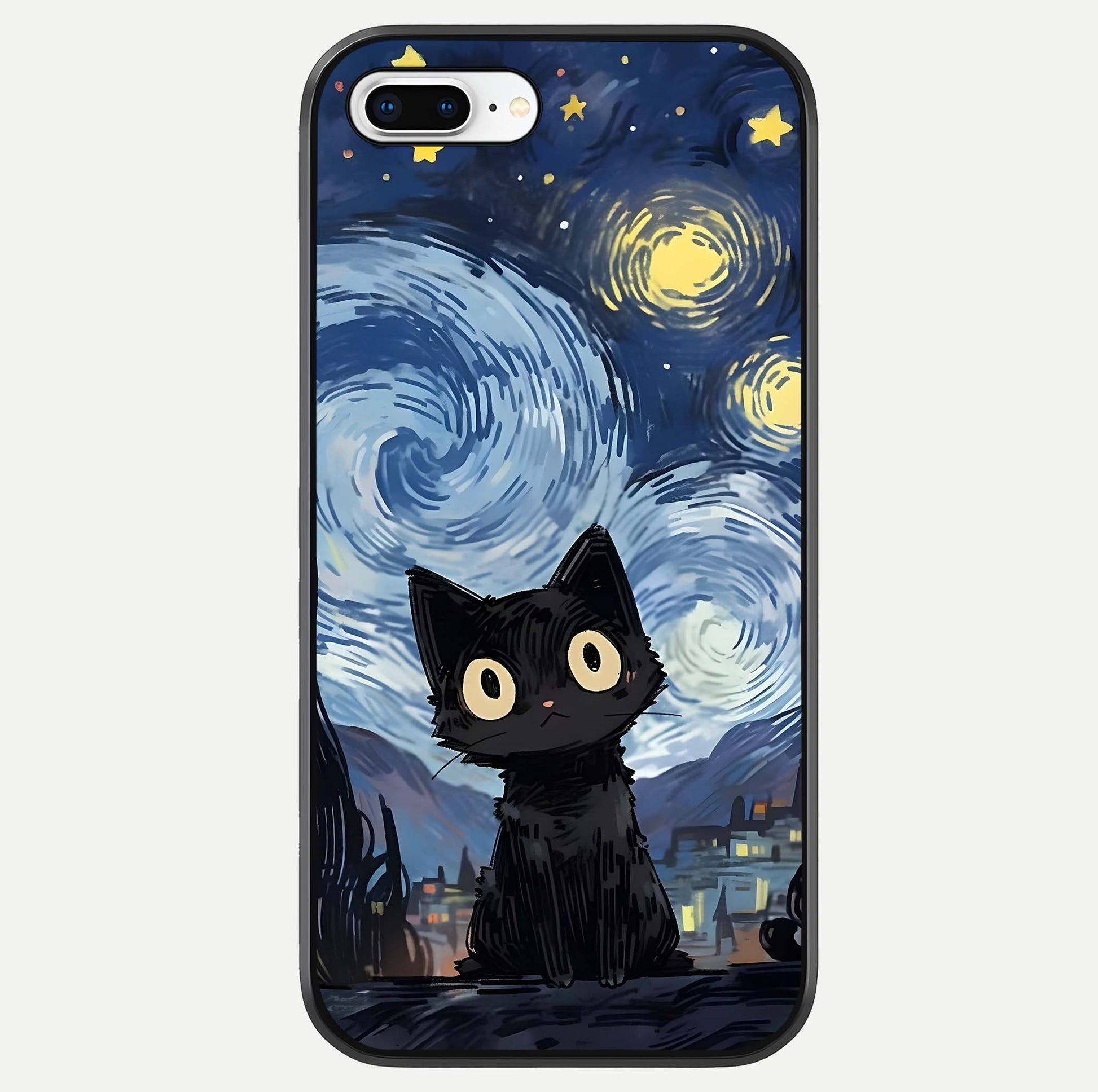 Van Gogh Cat Glass Case For iPhone 7 Plus by Custom World
