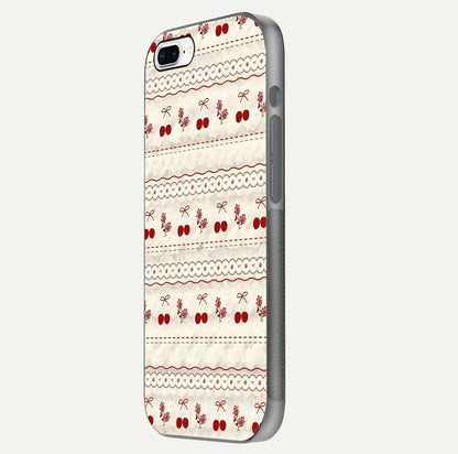 Cherry Bloom Charm Glass Case for iPhone 7 Plus side-angle photo showing flower detail and edge light
