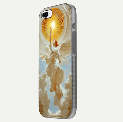 Divine Light Angel Glass Case for iPhone 7 Plus side-angle image capturing reflection shine and edge finish