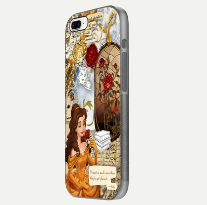Golden Dream Belle Glass Case for iPhone 7 Plus side-angle image showing reflective edges and premium golden tint