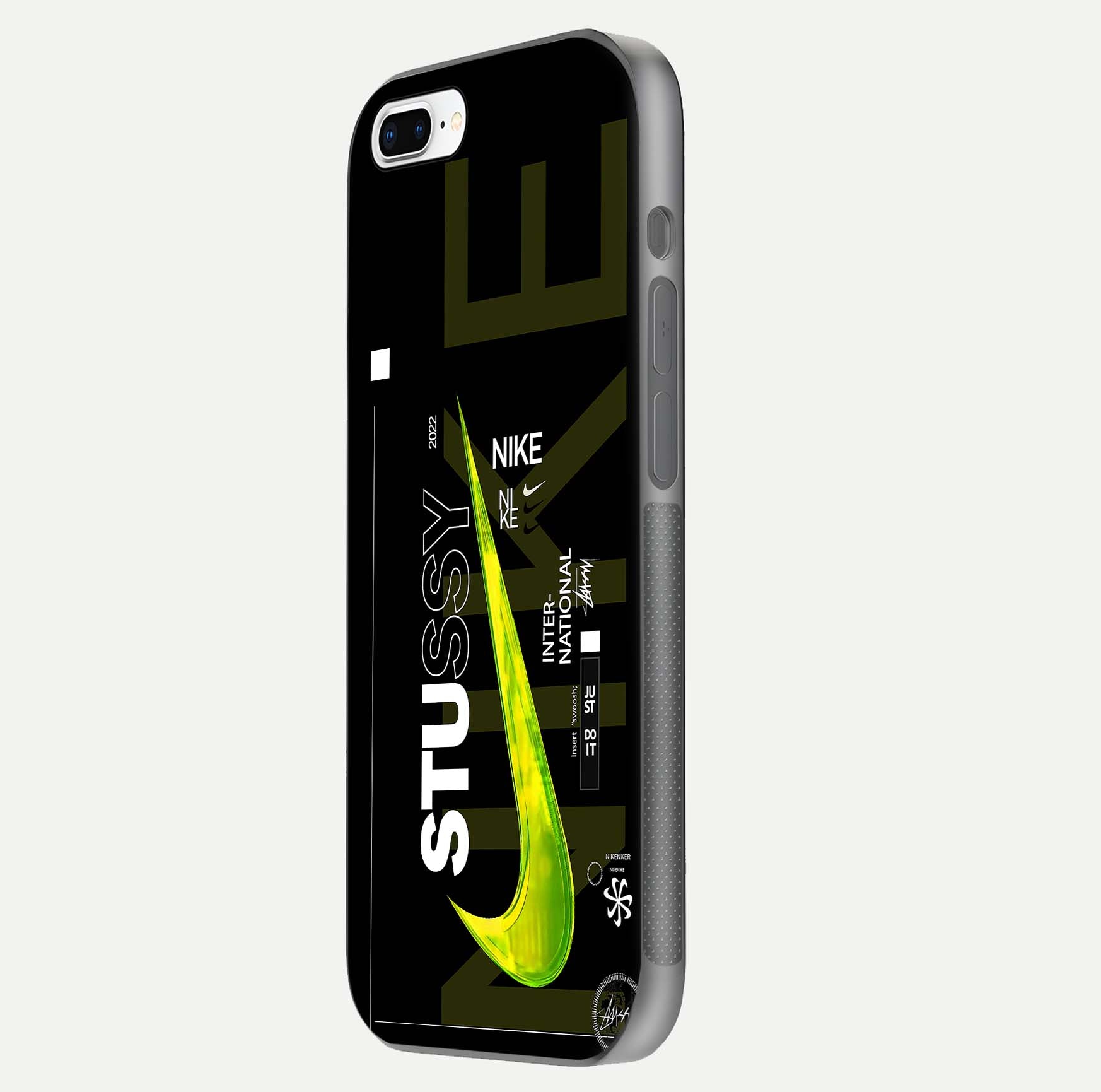 Neon Street Edition Glass Case for iPhone 7 Plus side-angle image showing reflection depth and modern tones