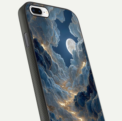Celestial Cloud Road Glass Case for iPhone 7 Plus close-up view showing road gradient and cloud reflection shine