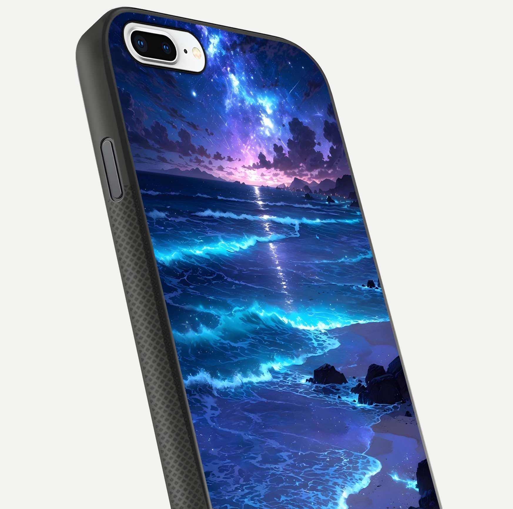 Classic Damn Look Glass Case for iPhone 7 Plus close-up highlighting quote text and reflection shine