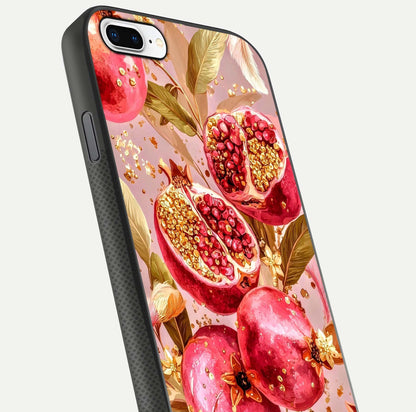 Golden Bloom Glow Glass Case for iPhone 7 Plus close-up angled shot showing metallic tones and reflection brilliance