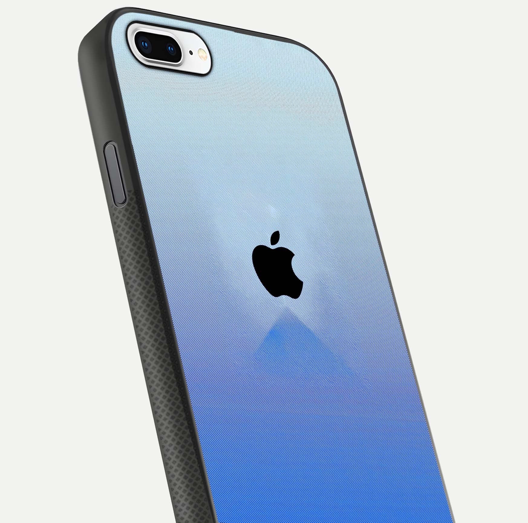 Gradient Apple Vibe Glass Case for iPhone 7 Plus close-up angled shot showing color transition and reflection brightness