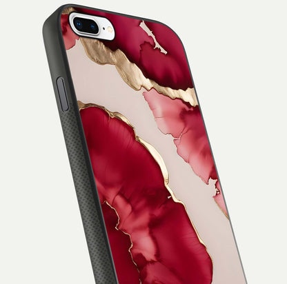 Pink & White Marble Glass Case For iPhone 7 Plus