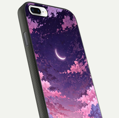 Sky Drift Clouds Glass Case for iPhone 7 Plus close-up angled shot highlighting cloud texture and reflection