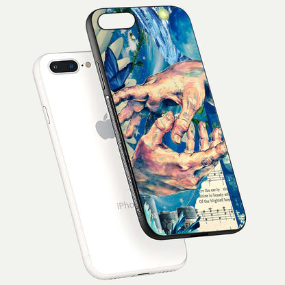 Aesthetic Divider Glass Case for iPhone 16 Pro floating dual-view mockup showing edge design and detailed divider gloss texture