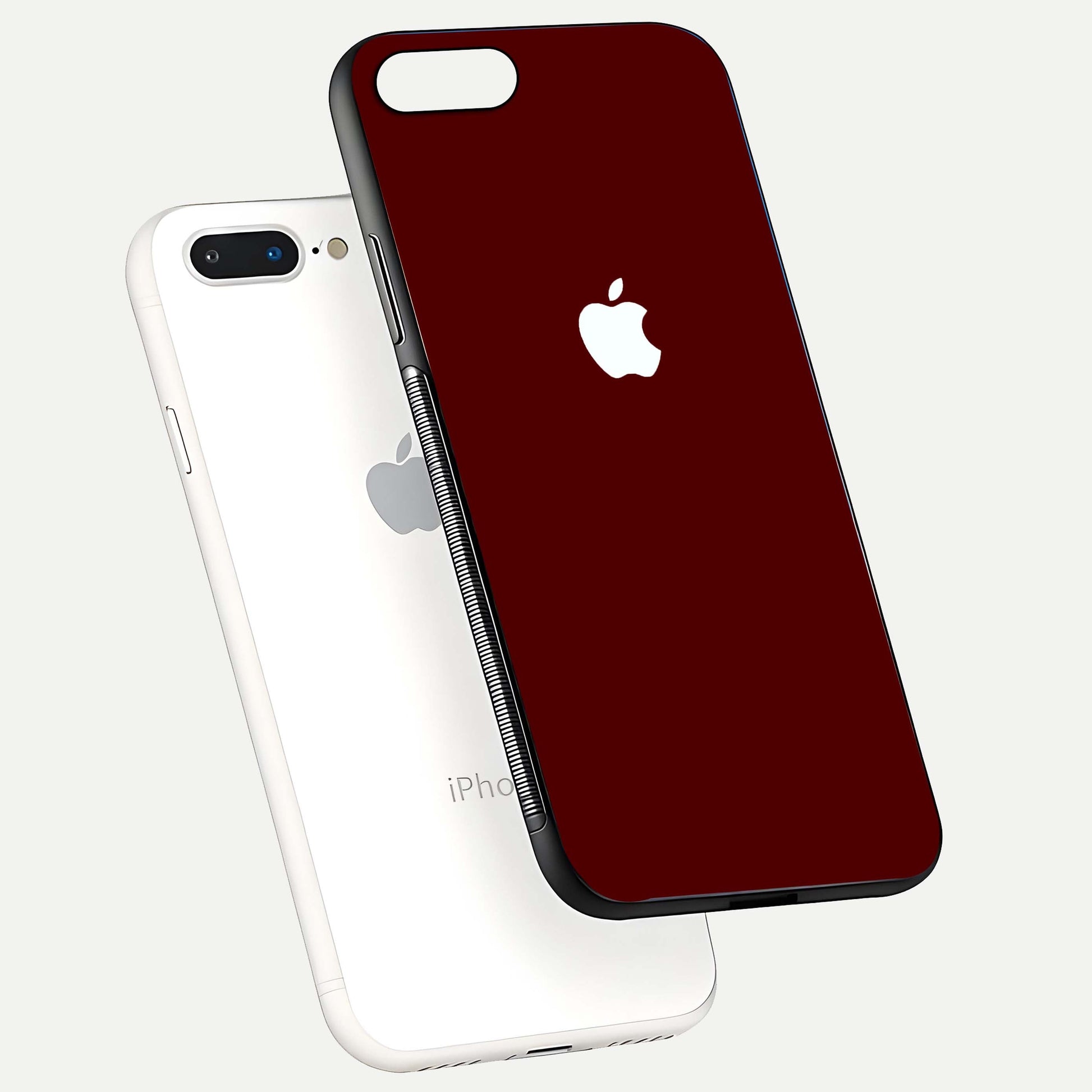 Apple Crimson Core Glass Case for iPhone 16 Pro floating mockup with red-gloss effect and metallic Apple design
