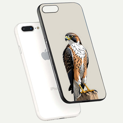 Clever Eagle Glass Case for iPhone 7 Plus floating mockup displaying sharp gloss and art contrast