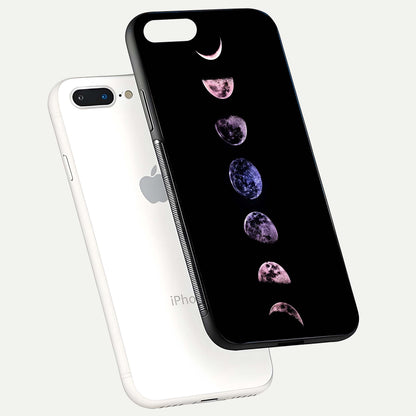 Crimson All Planets Glass Case for iPhone 7 Plus floating mockup showing gloss depth and rich hues
