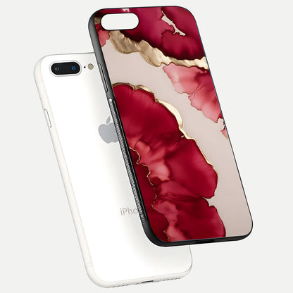 Pink & White Marble Glass Case For iPhone 7 Plus