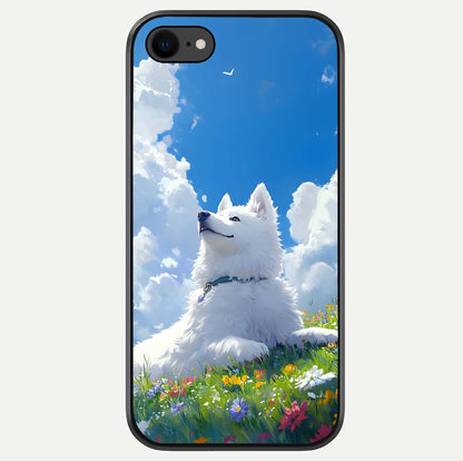 Blissful Cloud Pup Glass Case For iPhone 8 by Custom World