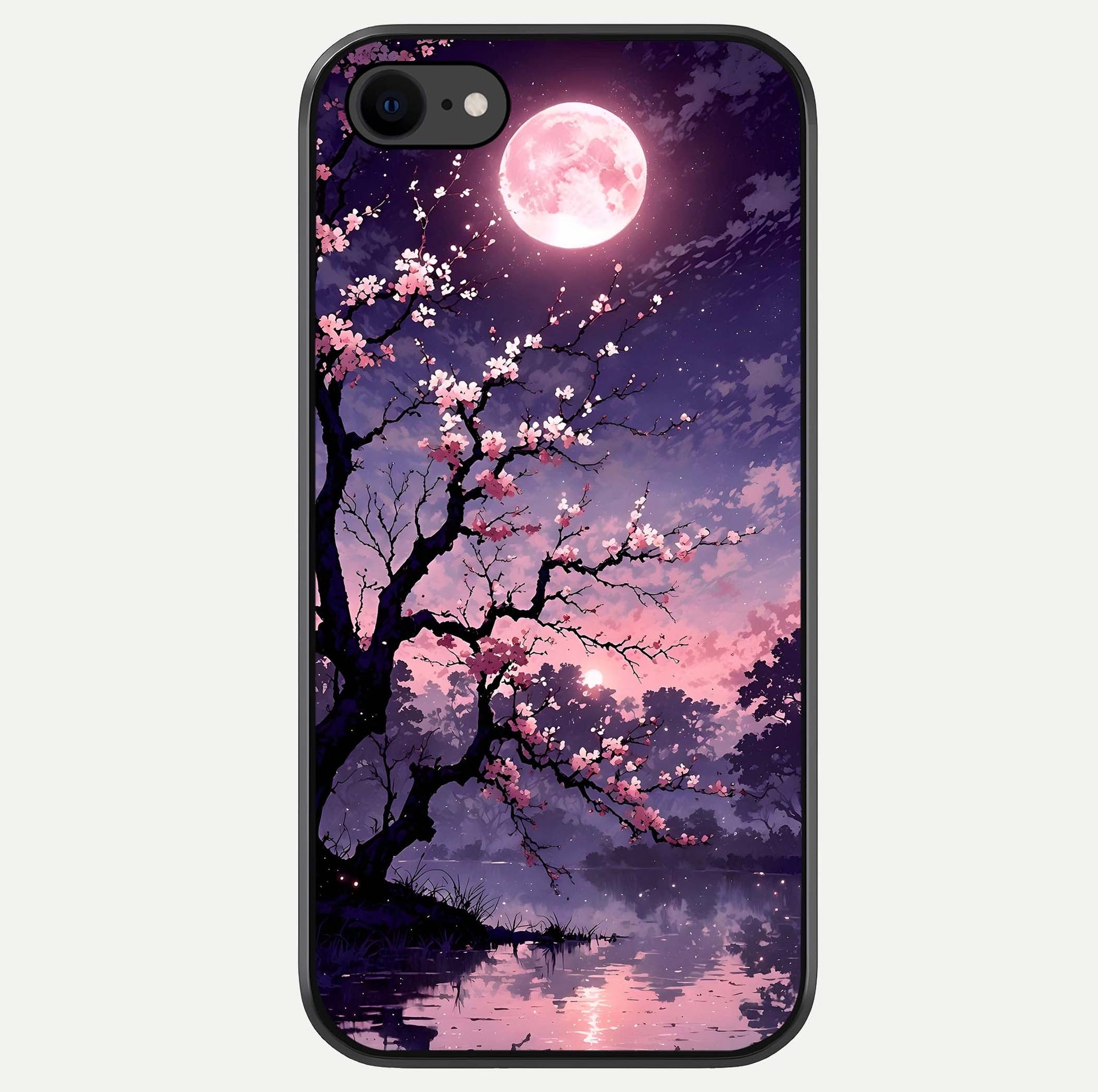 Blossom Pink Moon Glass Case For iPhone 8 by Custom World