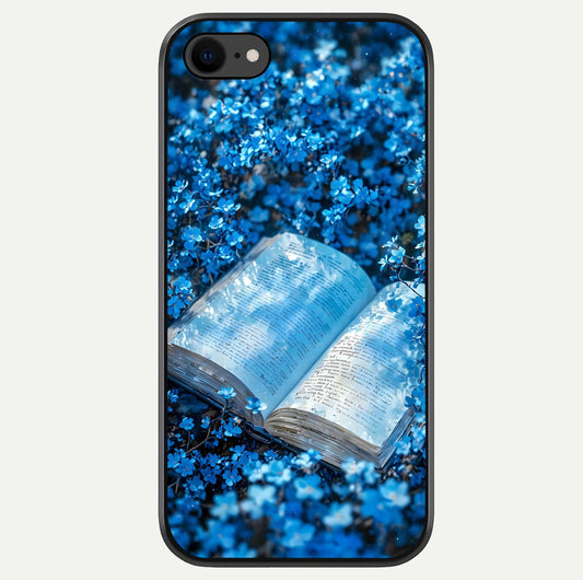 Blue Bloom Tales Glass Case For iPhone 8 by Custom World