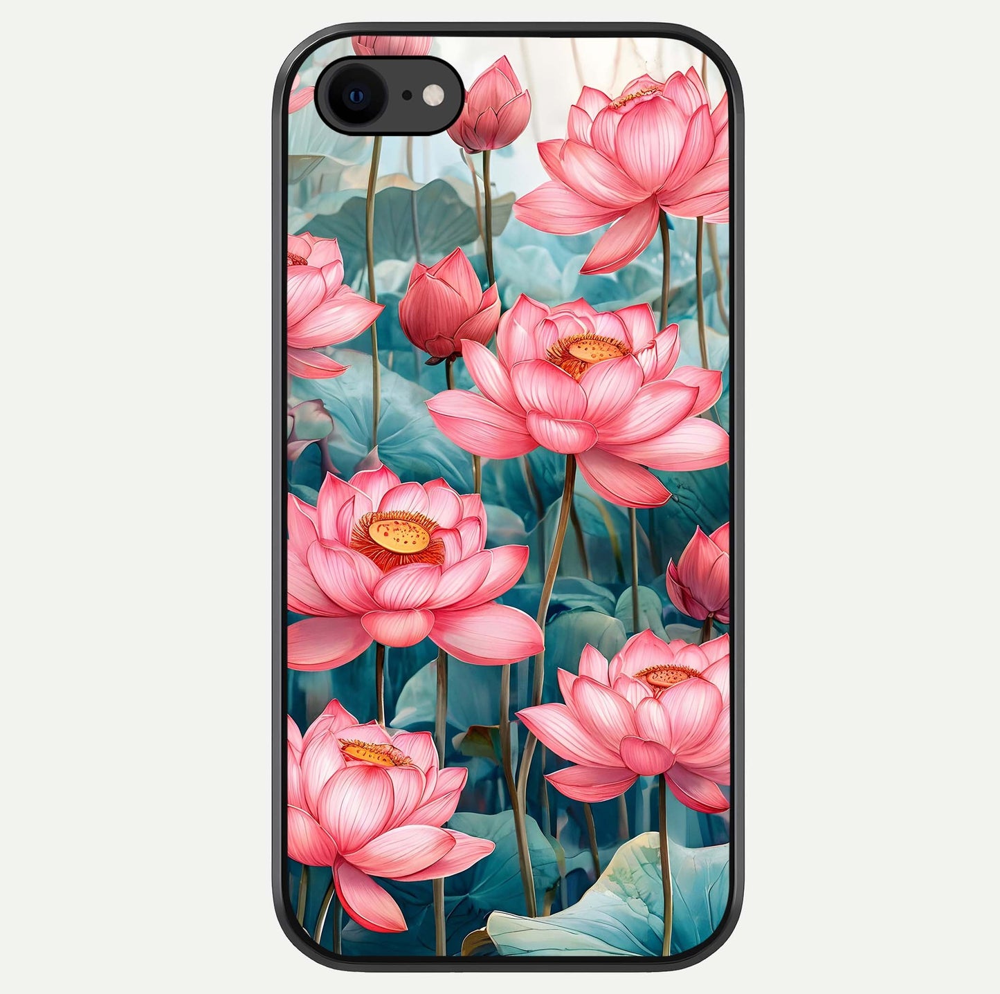 Celestial Pink Lotus Glass Case For iPhone 8 by Custom World