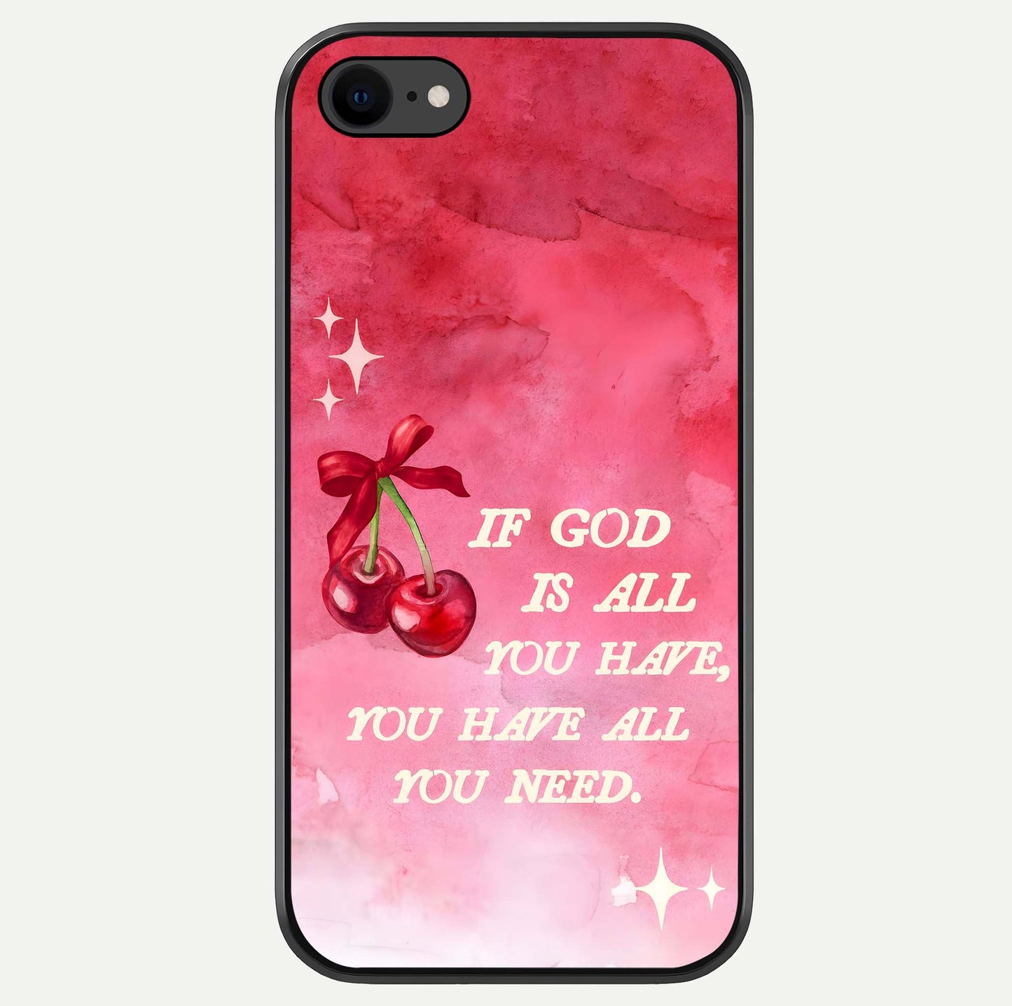 Cherry Quote Glass Case For iPhone 8 by Custom World