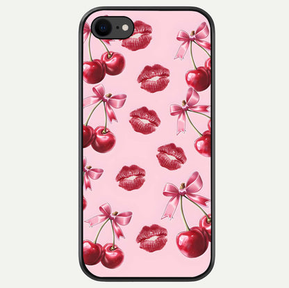 Cherry With Lips Glass Case For iPhone 8 by Custom World