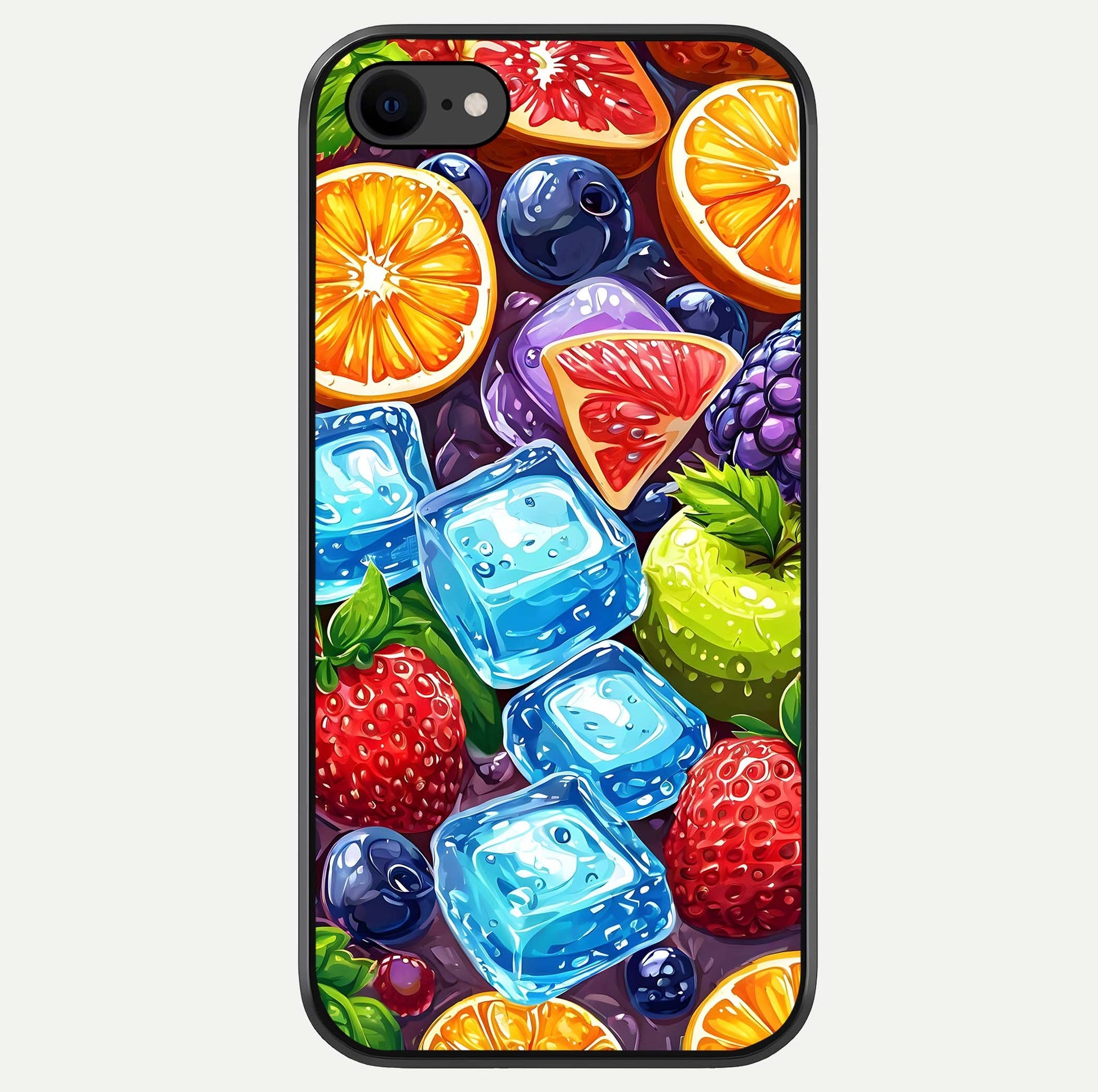 Colorful Fruits With Ice Glass Case For iPhone 8 by Custom World