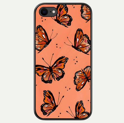 Coral Wing Butterfly Glass Case For iPhone 8 by Custom World