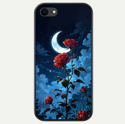 Crimson Rose Moon Glass Case For iPhone 8 by Custom World